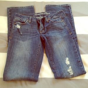 ❌BUNDLED❌ Distressed AE jeans extra long length