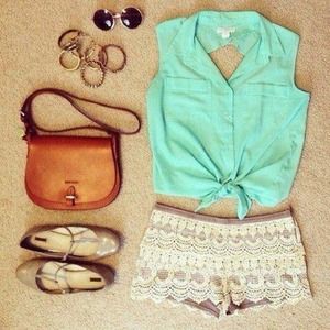Purse,short,shoes,and glasses