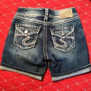 Silver jean shorts and tank bundle.