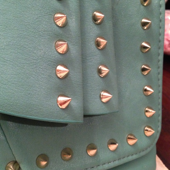 Turquoise Studded Clutch/Crossbody - Picture 2 of 4