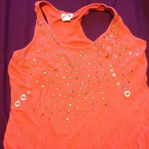 Orange love rocks tank top