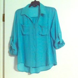 Turquoise sheer top