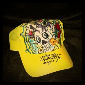 Yellow Ed hardy hat