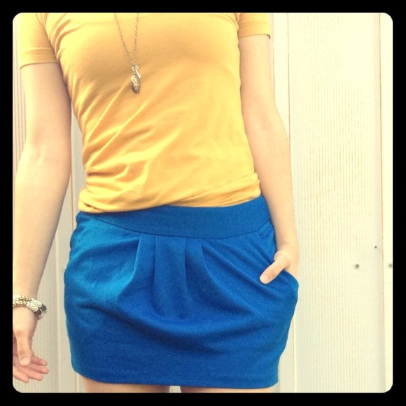 Cobalt blue mini skirt