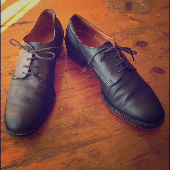 Black Genuine Leather Classic Oxfords by J Crew