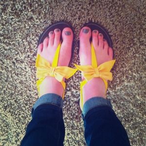 Yellow Bow Sandals