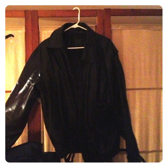 Black leather jacket