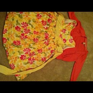 Little girl yellow flowered dress size 2T