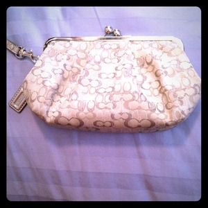 Silver coach Wristlet
