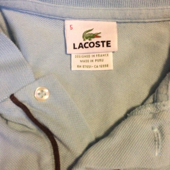 Men Lacoste shirt size 5