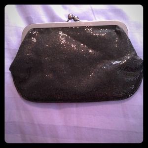 Black sparkle evening bag