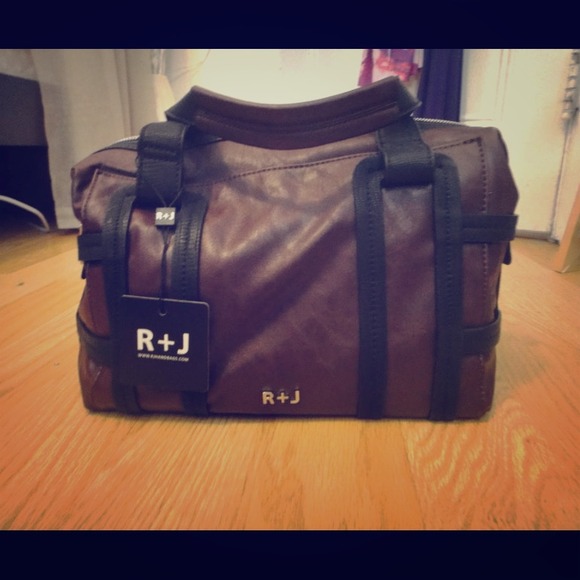 R+J handbag NWT maroon and black.