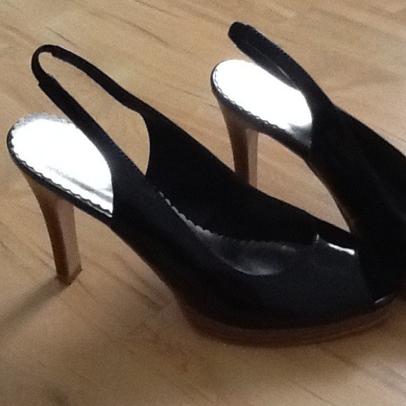Black peep toe heels