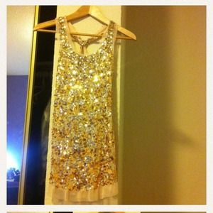 Gold Sequence mini dress/top