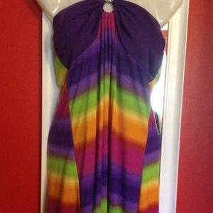 Long rainbow summer maxi