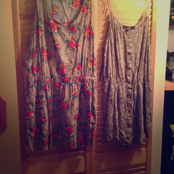 Tan floral dress, tan floral romper