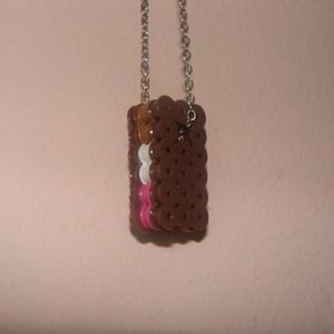 Perler Bead Neapolitan Ice Cream Sandwich Necklace