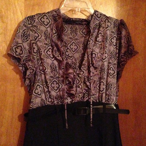 13/14 Purple and black dress. Worn once!! Classy! - Picture 2 of 3