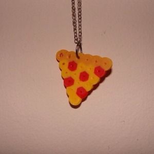 Perler Pizza Slice Necklace