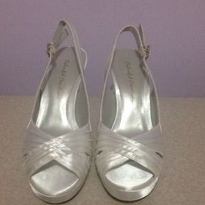 White bridal shoes