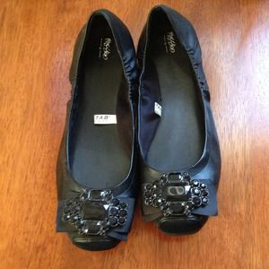 Black beaded ballet flats- size 9