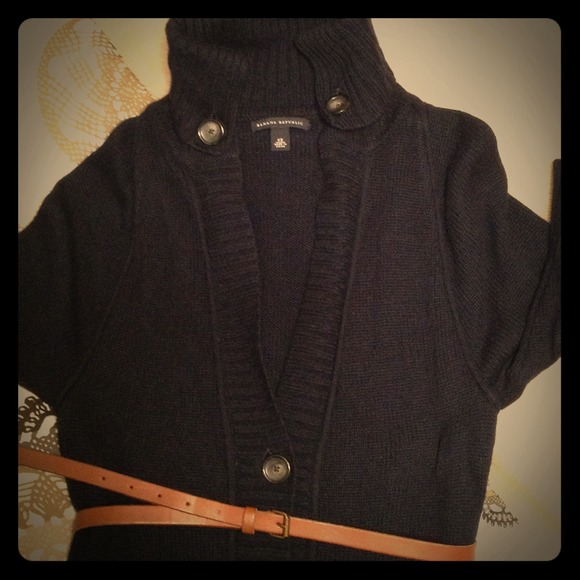 Banana Republic Navy long button down cardigan