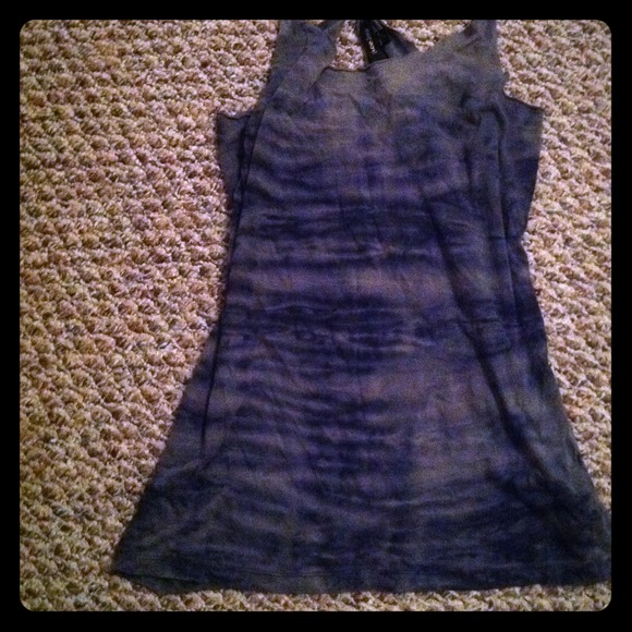 Tie dye raw edged racer back tank