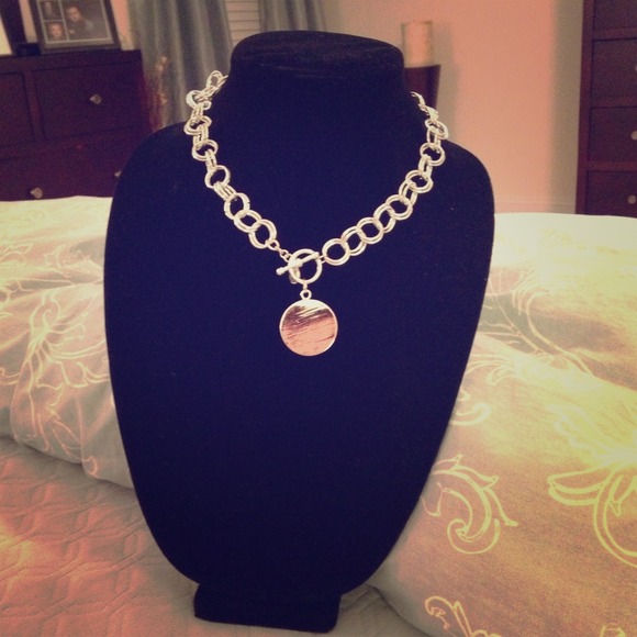 Beautiful round tag toggle necklace