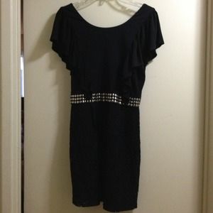 Black bottom lace dress.