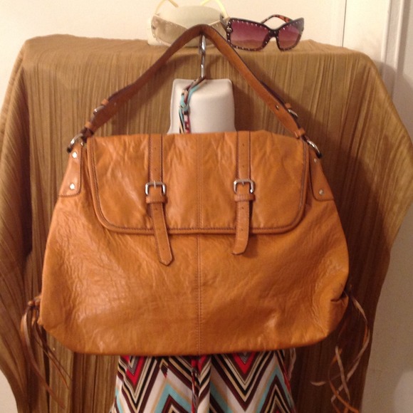 Tan Satchel Style Shoulder Bag