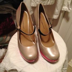 Unique Gold, red, black Maryjanes.