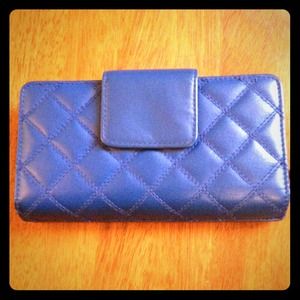 Royal blue quilted wallet