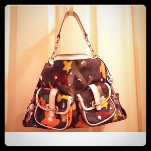 💢SOLD💢 D&B Splash Denim Shoulder Satchel 🌺