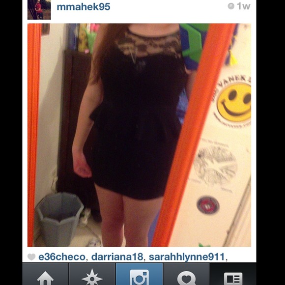 Black and lace peplum dress RESERVED