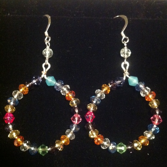 authentic Swarovski crystal hoop earrings