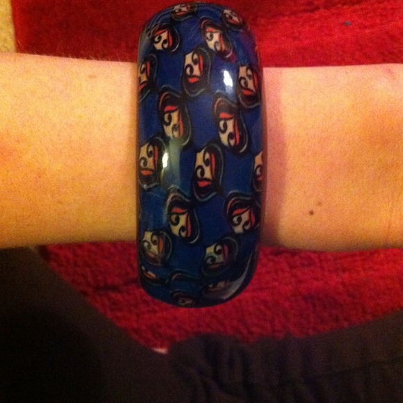 Navy blue printed bangle - Picture 3 of 3