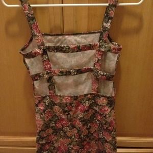 Floral backless minidress