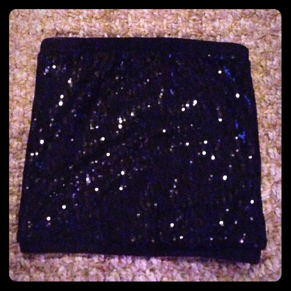 Tart black sequin strapless top