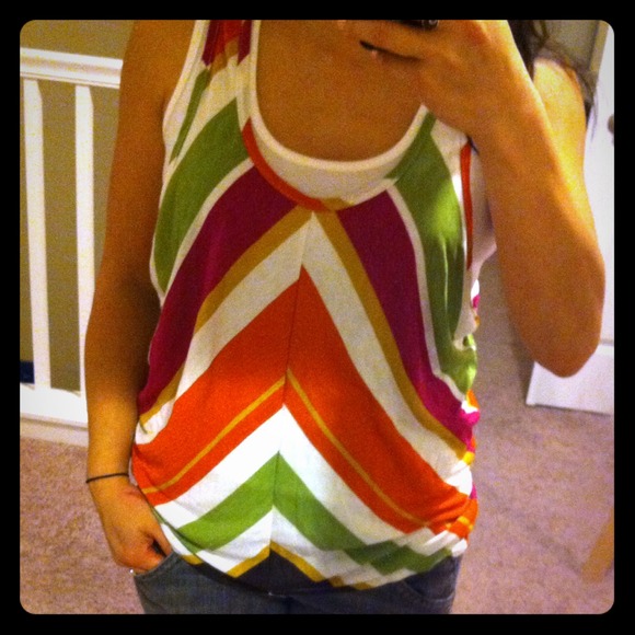 @@@Bundled!@@@@. Chevron striped colorful tank