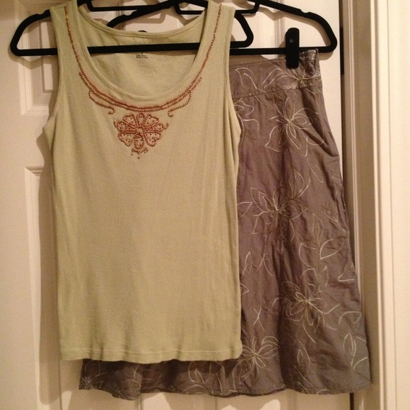 SOLD in bundle Green skirt and tank top