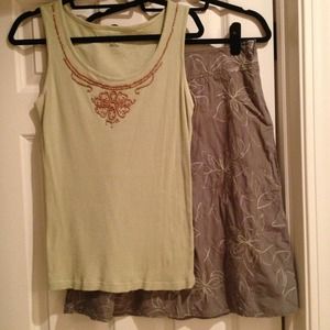 SOLD in bundle Green skirt and tank top