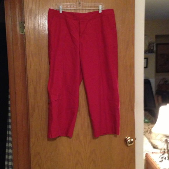🚫SOLD🚫Water Girl Patagonia Red Cotton Capris