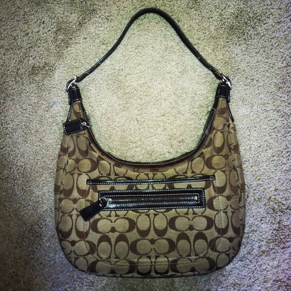 Coach Handbags - CLASSIC! Coach signature monogram shoulder purse