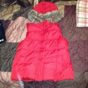 Fur hooded vest