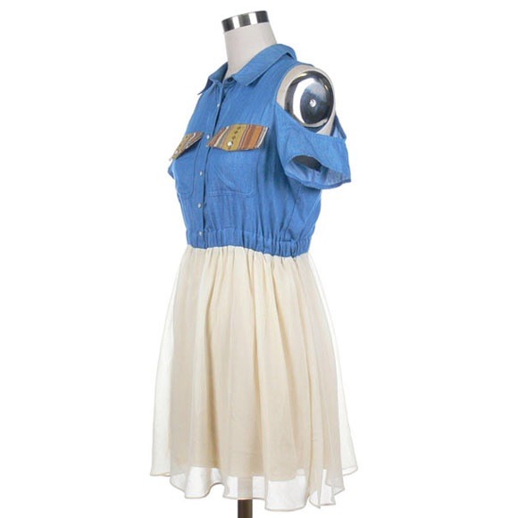 Denim top with elastic waistband dress. - Picture 2 of 3