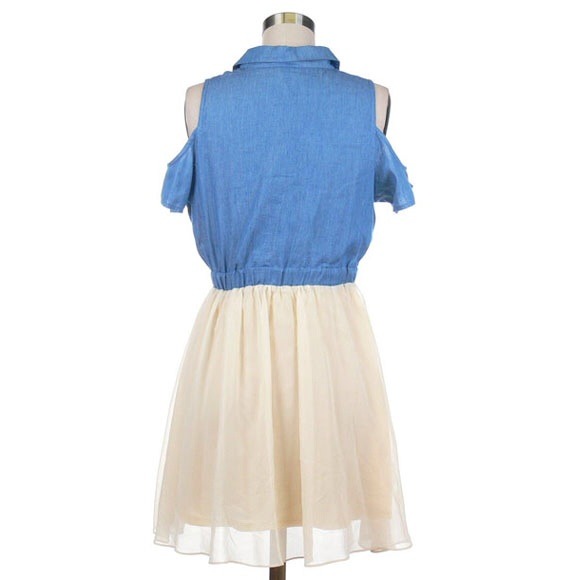 Denim top with elastic waistband dress. - Picture 3 of 3