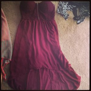 RESERVED💎Maroon high low dress