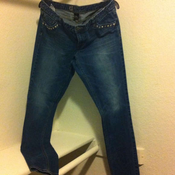 Studded Denim Skinny Jeans.