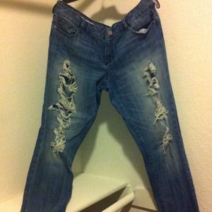 Skinny ripped denim jeans..JC Penney.