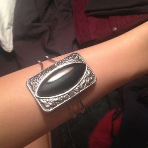 Black and silver bracelet.